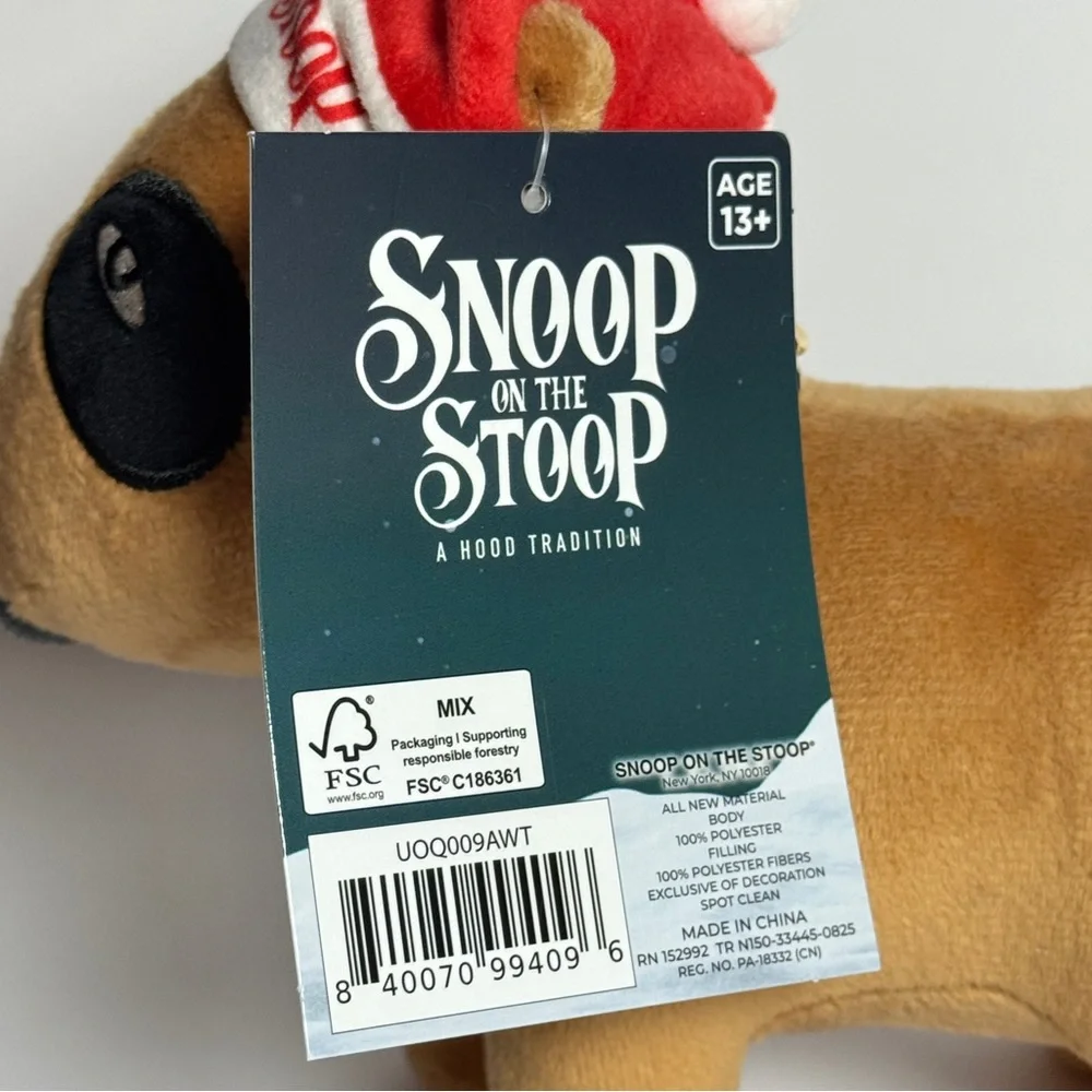 Snoop on the Stoop Dogg A Hood Tradition One Size‎ Dog with GOLD Chain Plush-NEW